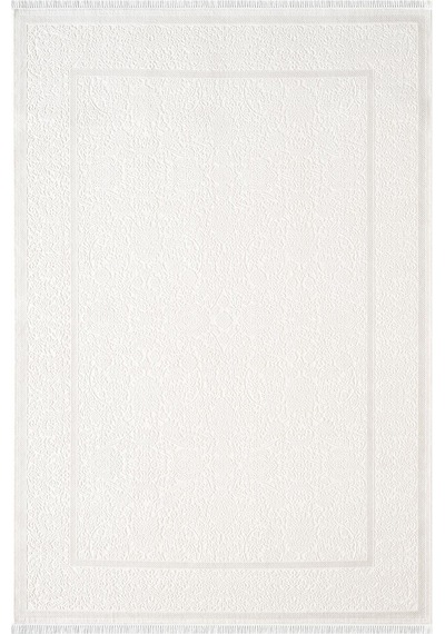 Etro Et002w Krem Klasik Modern Çerçeveli Desen Parlak Ağır Yüksek Sıklıkta Salon Halısı İpek Serisi-734 Krem