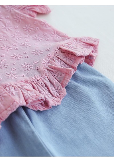 Civil Baby Fistolu Fırfırlı 6-18 Ay Gömlek - Pembe Soft Pembe