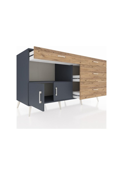 Kronos Konsol Tek Raflı 4 Çekmeceli 2 Kapaklı 176x59x99 Antrasit- Antrasit-antrasit/çam Kronos Konsol Tek Raflı 4 Çekmeceli 2 Kapaklı 176x59x99 Antrasit- Antrasit-antrasit/çam