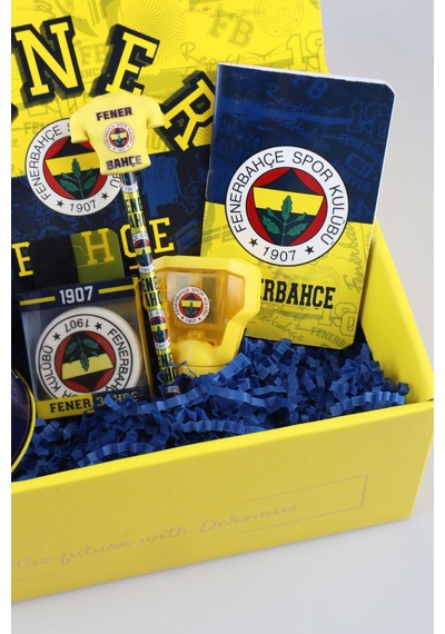 Dekomus Özel Kutulu Lisanslı Fenerbahçe Kırtasiye Seti Altın