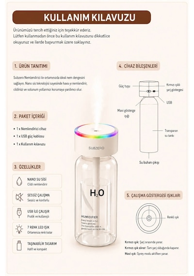Exenar - Beyaz - Şarjlı Hava Nemlendirici Araç İçi Ambiyanslı H2o Mini Buhar Makinesi Led Işıklı Humidifier Nem Cihazı Standart Exenar - Beyaz - Şarjlı Hava Nemlendirici Araç İçi Ambiyanslı H2o Mini Buhar Makinesi Led Işıklı Humidifier Nem Cihazı Standart