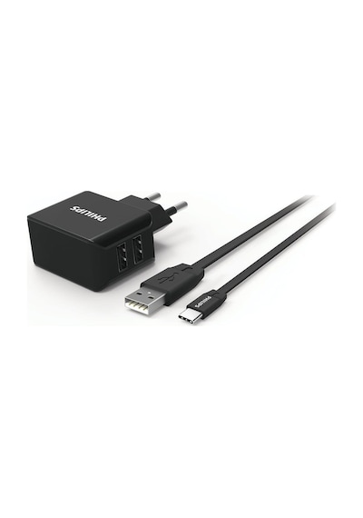 Philips Dlp2502c Duvar Şarj Cihazı & Type-c Kablo, Siyah