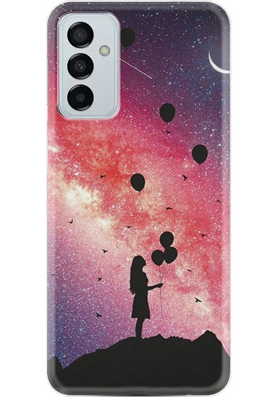 Samsung Uyumlu Galaxy A04S Kilif Resimli Silikon Flowers Cat 2 1349 556613079