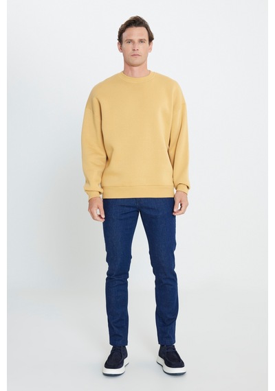 AC&Co / Altınyıldız Classics Erkek Hardal Oversize Fit Bol Kesim Pamuklu İçi Polarlı Bisiklet Yaka Sweatshirt Hardal AC&Co / Altınyıldız Classics Erkek Hardal Oversize Fit Bol Kesim Pamuklu İçi Polarlı Bisiklet Yaka Sweatshirt Hardal