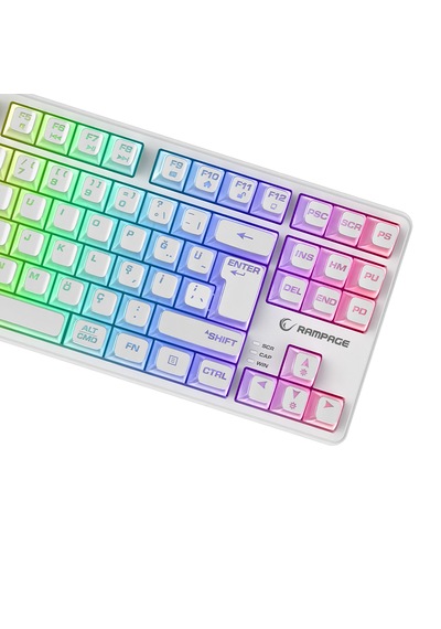 Zephyra Tkl Rgb Beyaz Sessiz Türkçe Q Gaming Klavye Keyboard Oyuncu Klavyesi Kompakt Profesyonel