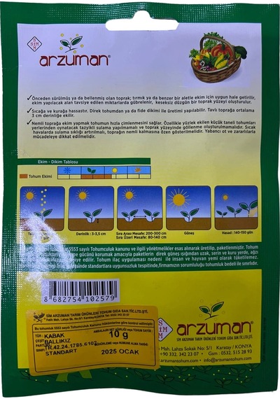 Arzuman Bal Kabağı Tohumu 10 Gr