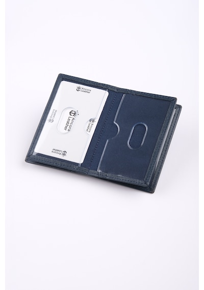 Ancora Leather Hakiki Deri Minimal Kartlık-26206 Lacivert