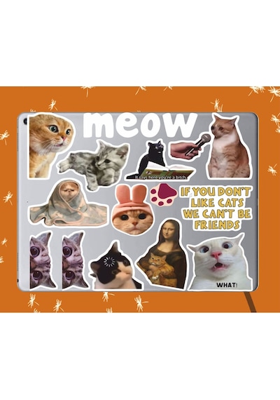 Kedi Sticker Seti Laptop Ajanda Pc Tablet Telefon Defter Etiket Bullet Journal Diğer