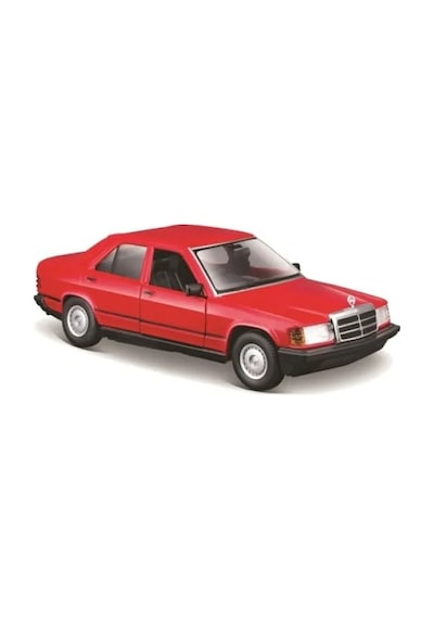 1:24 Ölçeğinde Kırmızı Model Araba - Mercedes 190e 1987 .