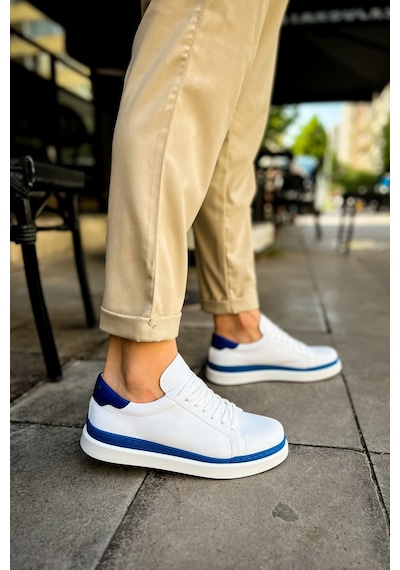 Northal Mn979 - Santoni Gbt Spor Erkek Ayakkabı Beyaz/mavı Beyaz - Mavi