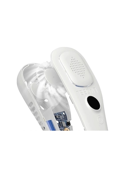 Giyilebilir Sessiz Fan 224g Hafif, Bladeless Güvenli Tasarım, 5 Vitesli Soğutma, Usb Şarjlı Fan