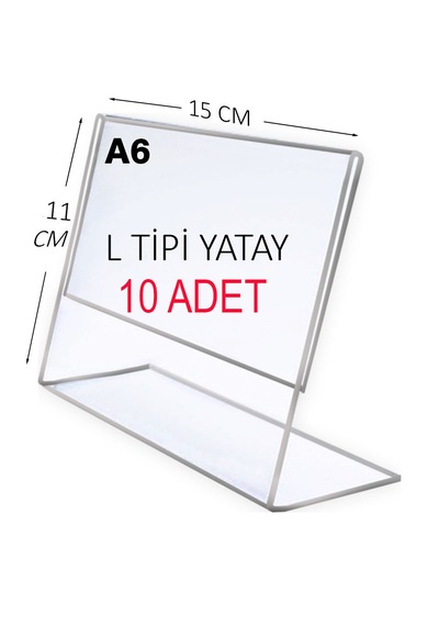 Heroglas 10 Adet A7 L Tipi Yatay Masa Üstü Şeffaf Pleksi / Föylük-fiyatlık-menü-broşürlük
