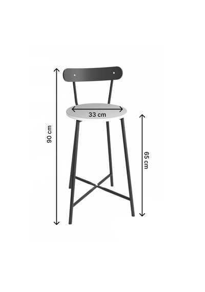 Mutfak Oval 2 Kişilik Bar Yemek Masası Beyaz 1516