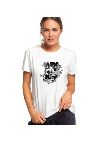 My O My Baskılı Beyaz Kadın Tshirt