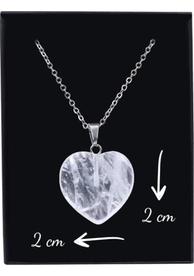 Opal Taşı Kalp Kolye