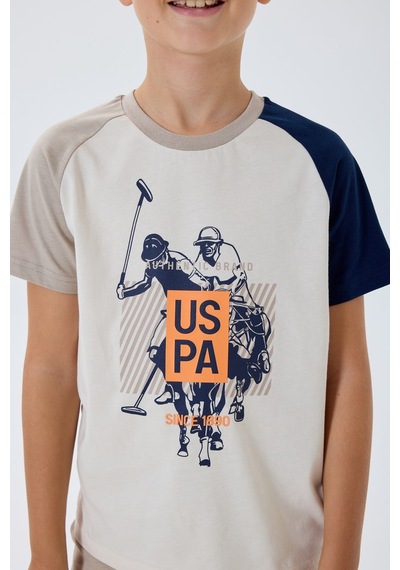 U.s. Polo Assn. Erkek Çocuk Bej Bermuda Takım Bej