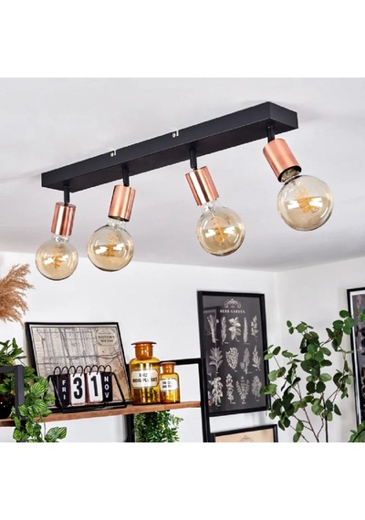 Riolıght Modern1 Siyah1 4xe27 Duylu Mafsallı Hareketli Başlık Glop Ampul Hariç Metal Spot Avize Siyah