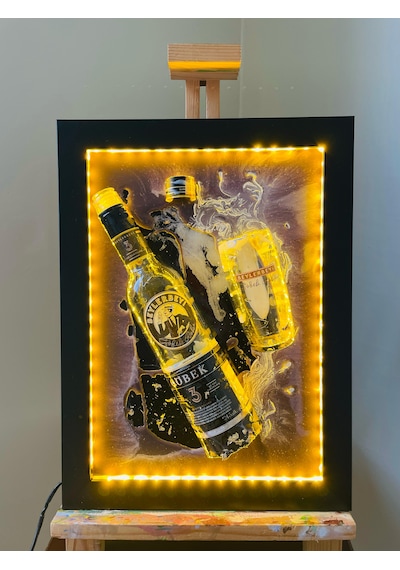 Led Işıklı Epoksi Tablo Beylerbeyi Rakı Şık Tasarım