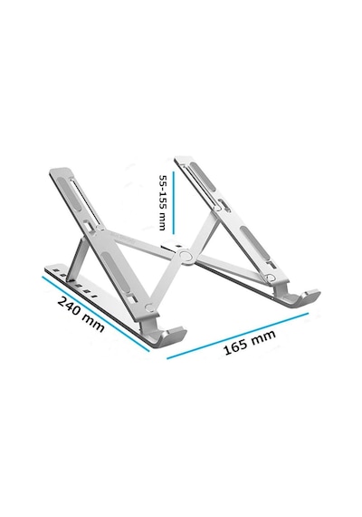 Torima JX-18 Katlanabilir Taşınabilir Metal Notebook Stand Gümüş