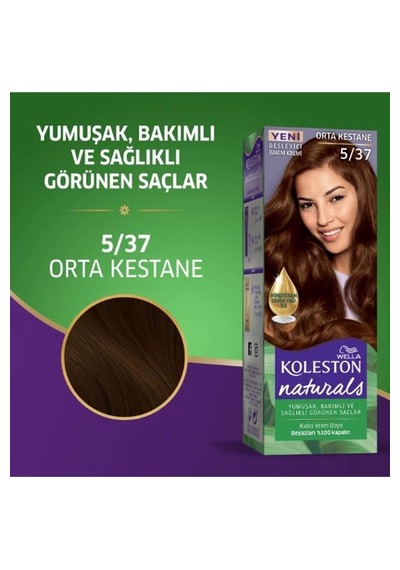 Hubrendy Tedarik Naturals Saç Boyası Orta Kestane 5/37