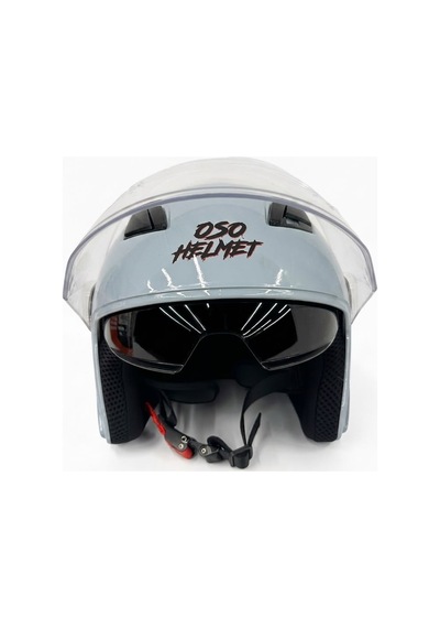 Oso Helmet Yarım Kask Gözlüklü Gri - M Beden