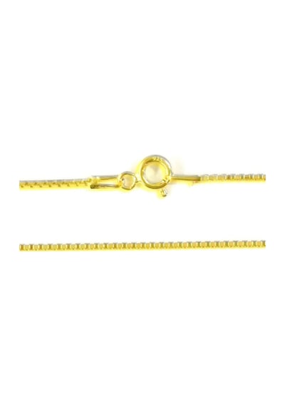Omar Silver Unisex Küp 1 Mm Gümüş Kolye Gold Altın Kaplama Zincir