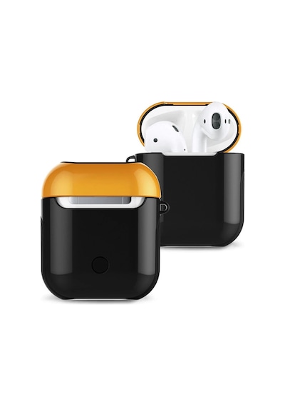 Cosmotex Newface Apple Uyumlu AirPods 2 2.nesil 3in1 Kılıf - Siyah-sarı