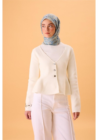 Silk Home İnce Pamuk Soft Eşarp Su Yeşili-gök Mavi Desenli Kaymaz Dokulu Tok Duruşlu 90x90 Çok Renkli