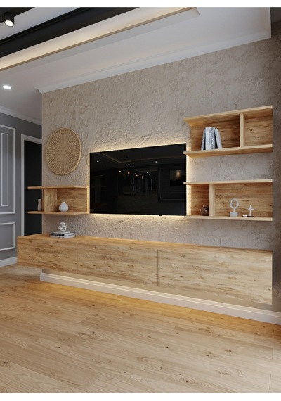Resital Ledli Duvara Monte Tv Sehpası - Çam - W6011-6 Çam