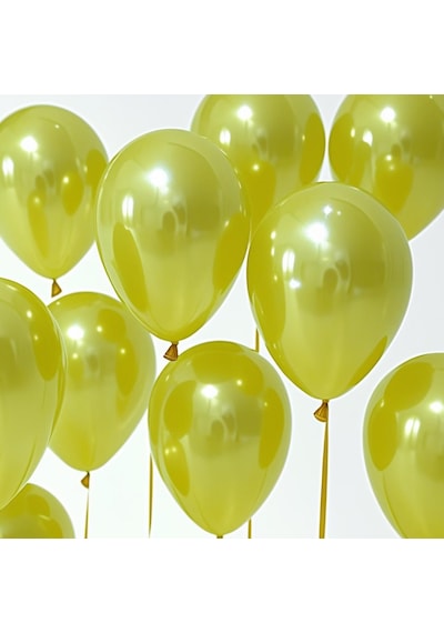 20 Adet 12 İnç 30 Cm Metalik Sarı Balon Doğum Günü Süsleme Sarı
