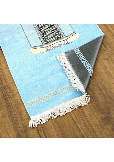 Makam-ı İbrahim Lüks Şönil Seccade Bebek Mavisi 70x126cm 240 Gr Çok Renkli