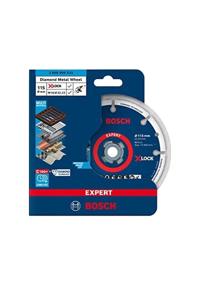1x Expert Diamond Metal Wheel X-lock Kesme Diski 115 Mm Dökme Demir, Paslanmaz Çelik, Çelik, Demir İçermeyen Metall