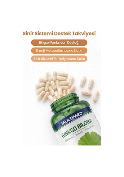 Multimed Ginkgo Biloba + Ginseng + Vitamin B12 120 Kapsül