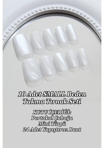 Small Beden Gri Kedi Gözü Kısa Küt 10 Adet Takma Tırnak Seti T126 Cat Eye Gri