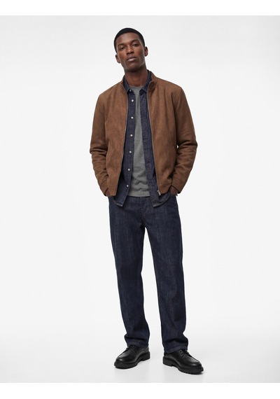 Koton Uzun Kollu Dik Yaka Cepli Fermuarlı Slim Fit Kahverengi Suni Süet Bomber Ceket Bej 6sam20026hw Ekru