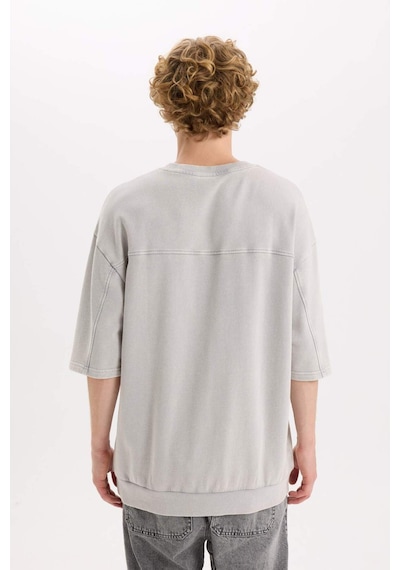 DeFacto Loose Fit Bisiklet Yaka Yıkamalı Soluk Efektli Kısa Kollu Tişört C0709AX25SPGR367