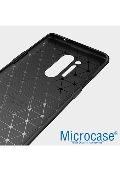 Microcase Oneplus 8 Pro Brushed Carbon Fiber Silikon Kilif -Siyah 439342532