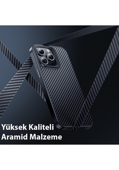 Hoco Apple Uyumlu iPhone 15 Pro Max As7 Kevlar Kılıf Manyetik Magsafeli Kılıf