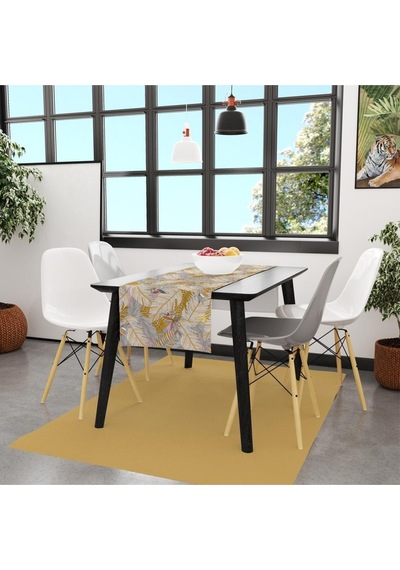 Autumn Leaves Runner, 140x45cm İnce Keten, Uluslararası Yıkama Ve Solmama Sertifikası Çok Renkli