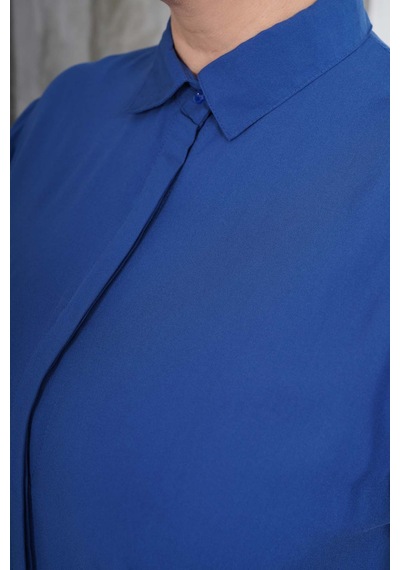 Polologin Butik Mavi Klasik Gömlek Tunik Mavi