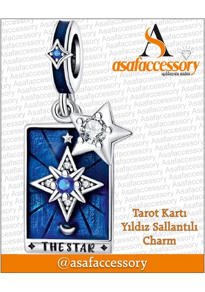 Tarot Kartı Yıldız Sallantılı Charm Çok Renkli
