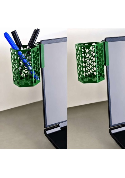 3d Baskı Monitor Kalemlik - Petek Desenli Laptop Kenar Altıgen Kalemlik-yeşil Diğer