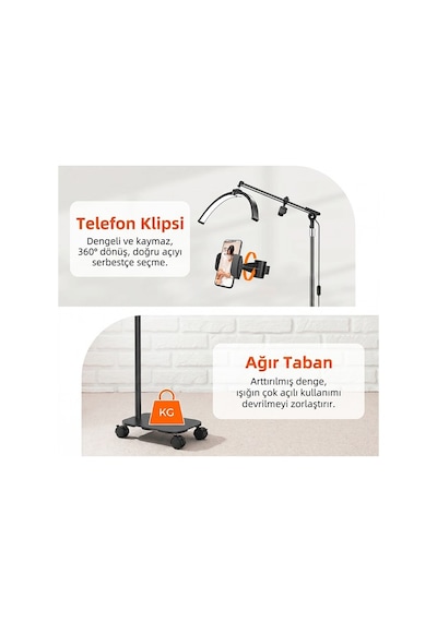 Trled F-700b Katlanabilir Ayaklı Ve Tekerlekli Siyah Güzellik Salonu Lambası Diğer