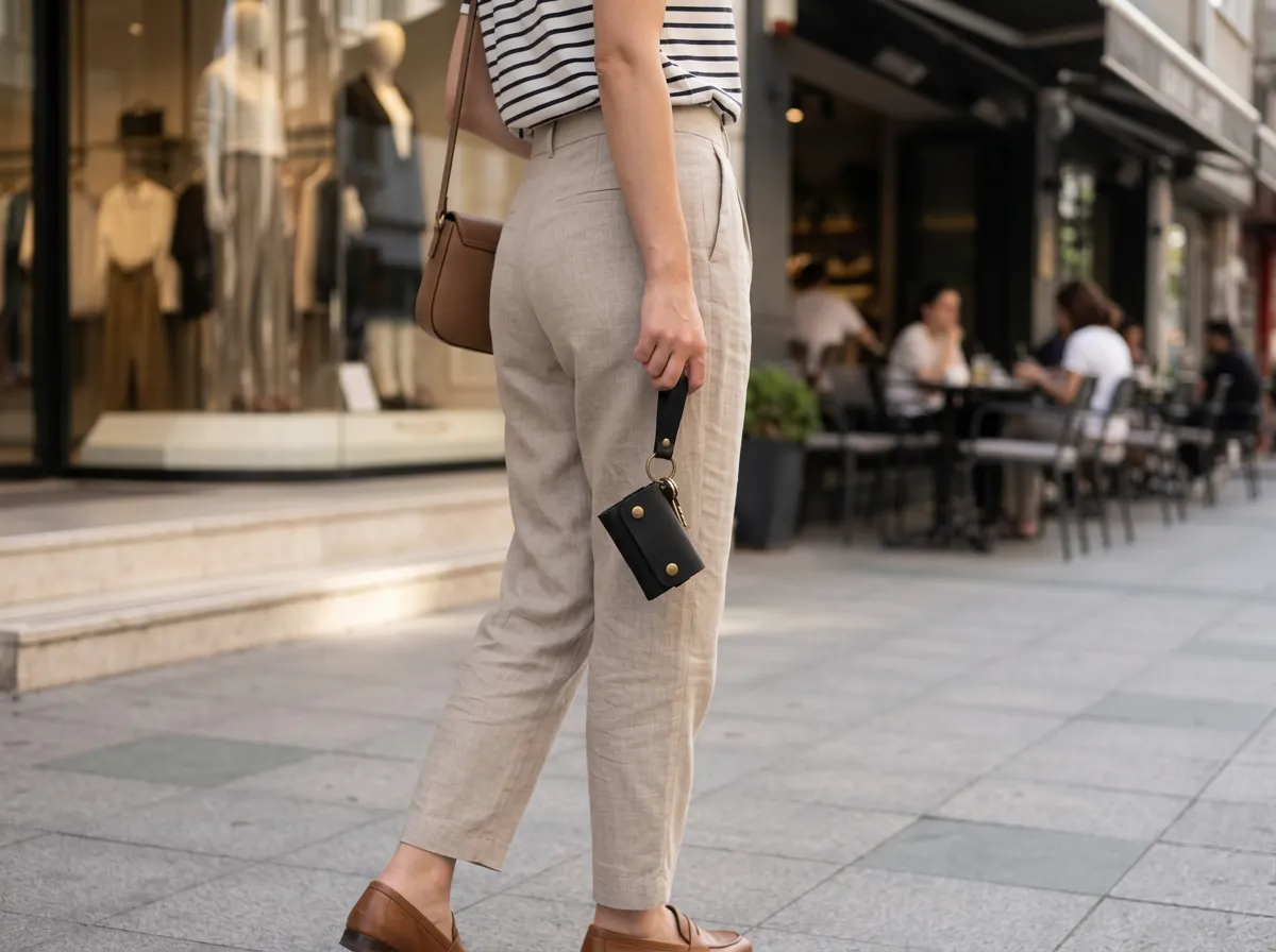 Natderi %100 Hakiki Deri El Yapımı Mini Kartlık Ve Anahtarlık Seti - Minimalist Unisex Cüzdan 6x9 Cm siyah