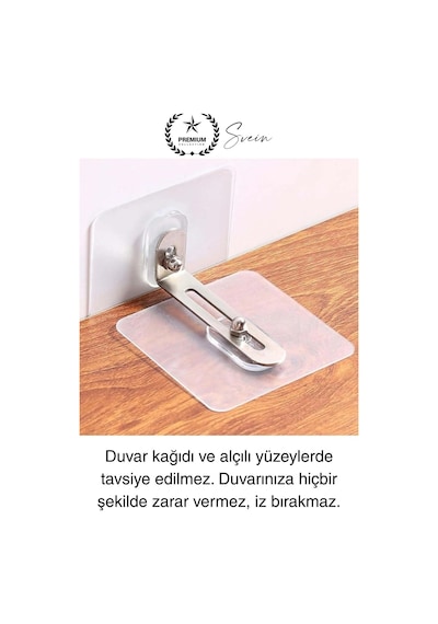 4 Adet Kendinden Yapışkanlı Mobilya Sabitleme Seti Delme Gerekmez Dolap Raf Tutucu Deprem Güvenliği Çok Renkli