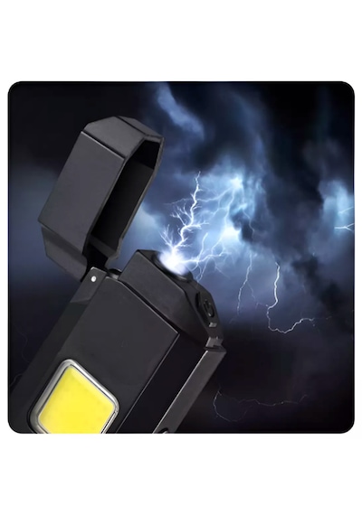 Tip-c Şarjlı Elektrikli Çakmak Cep Işığı Su Geçirmez Cob Led Ps-m
