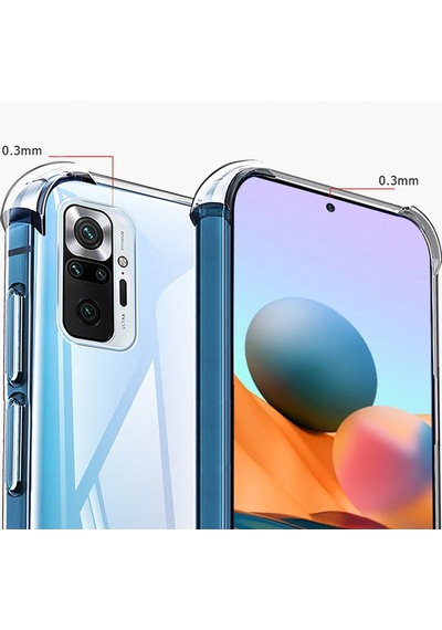 Noktaks - Redmi Note 10 Pro Uyumlu Kılıf Şeffaf Koruyucu Nitro Anti Shock Silikon - Renksiz - T17110