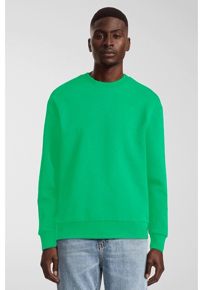 Erkek Bisiklet Yaka Rahat Kalıp 3 İplik İçi Polarlı Kalın Sweatshirt Spr25sw36 B.Yeşil