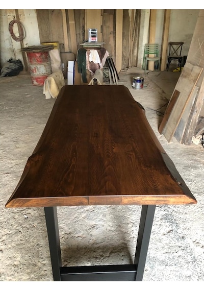 Bintaşmobilya Ceviz Rengi Gürgen Ağacı Bar Masası 180X70.Cm
