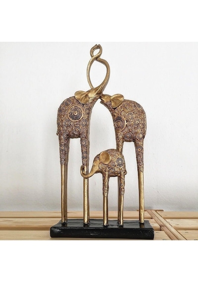 Dekoratif Fil Ailesi Biblo 36x18x6 Cm